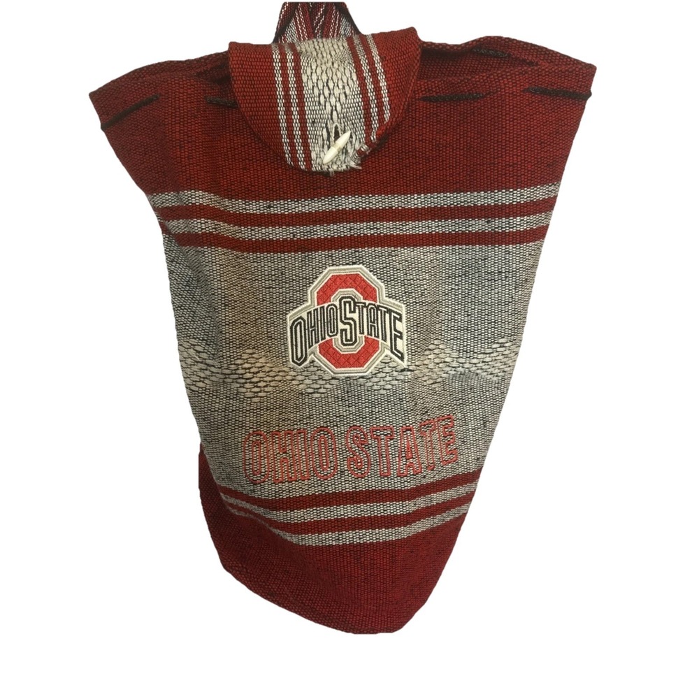 Ohio State Embroidered Buckeyes Drawstring Knit Backpack Boho College Football‎